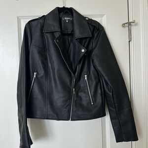 Missguided tall leather jacket
